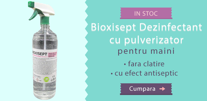 Bioxisept Dezinfectant pentru maini fara clatire cu efect antiseptic cu pulverizator, 1L